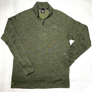 SKORA Quick Dry 1/4 Zip Pullover. Heather Green. Size Small.